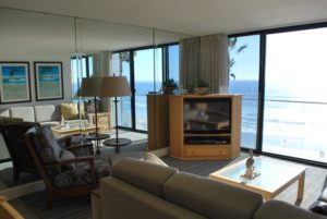 timeshare living room tv and view